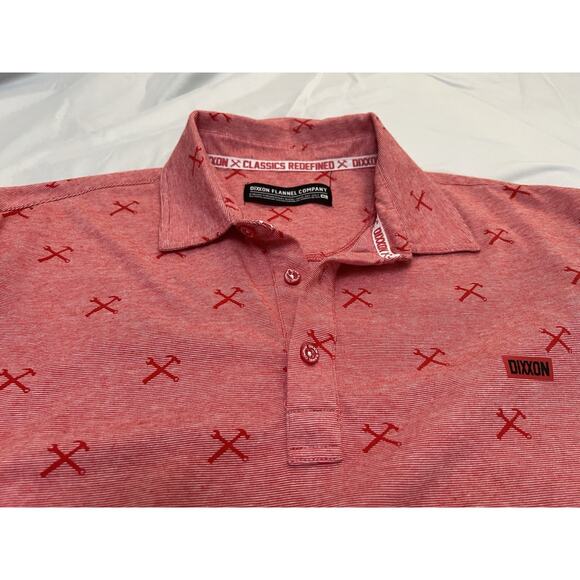 Dixon Flannel Company Heathered Red Finney Logo Premium Polo Shirt Mens Size XL - Picture 4 of 10